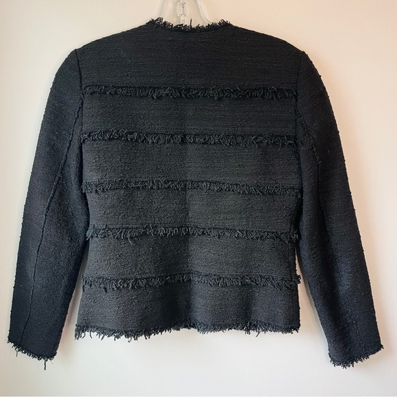 Rebecca Taylor Textured Fringe Tweed Lady Jacket - Picture 5 of 10